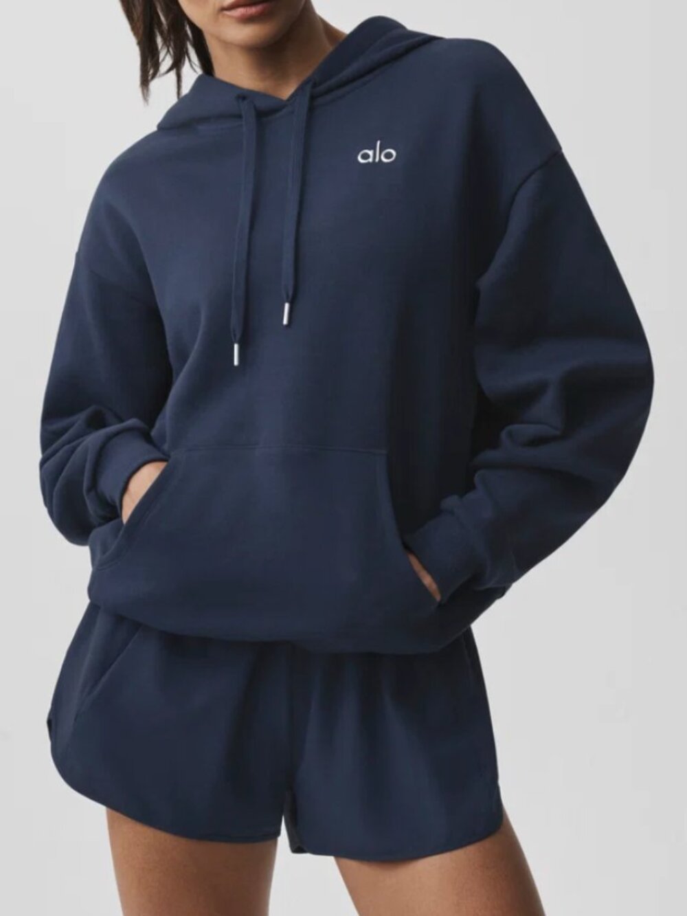 Alo Accolade Hoodie Sweatshirt - Navy NWT